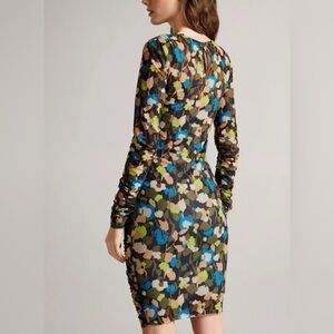 Ted Baker Ttinna Ruched Bodycon Dress Sz‎ 5/XL Long Sleeve Mini event wedding
